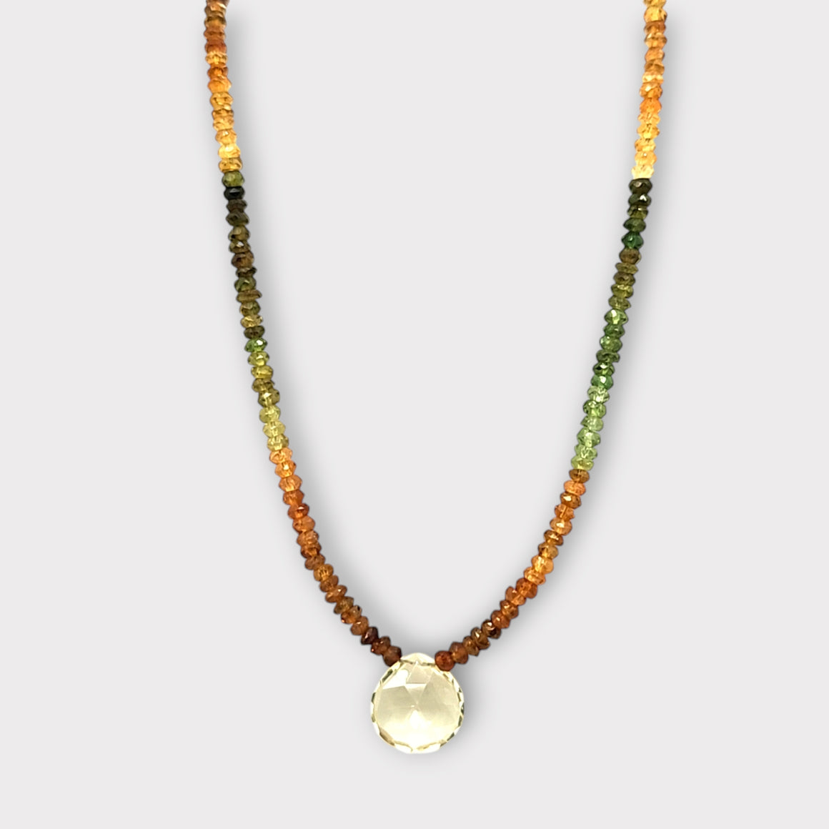 Multi-color Tourmaline Necklace with Lemon Quartz