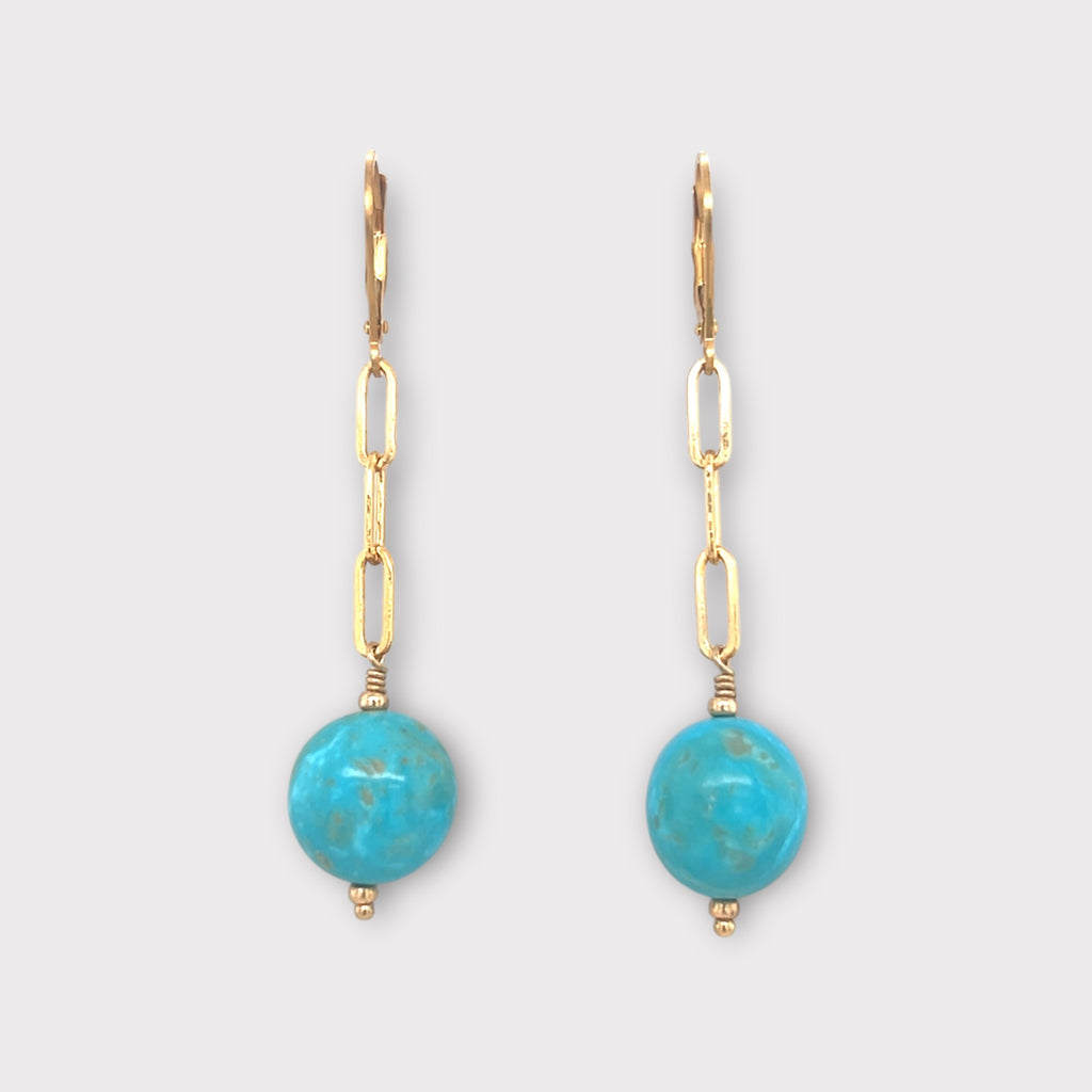 Natural Turquoise Dangle Earrings