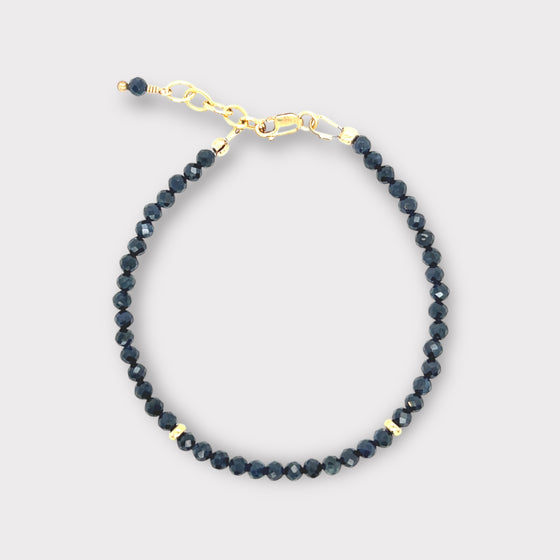 Faceted Dark Blue Sapphire Bracelet