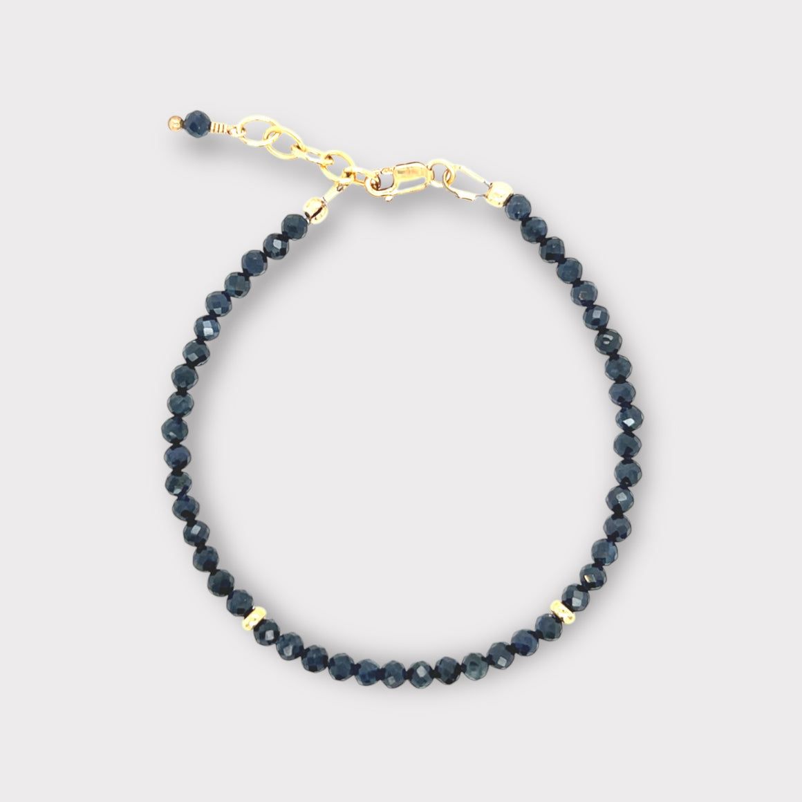 Faceted Dark Blue Sapphire Bracelet