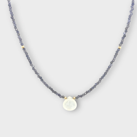 Iolite Necklace with Moonstone