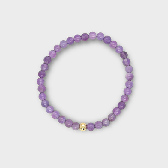 Amethyst Bracelet with Gold Ball