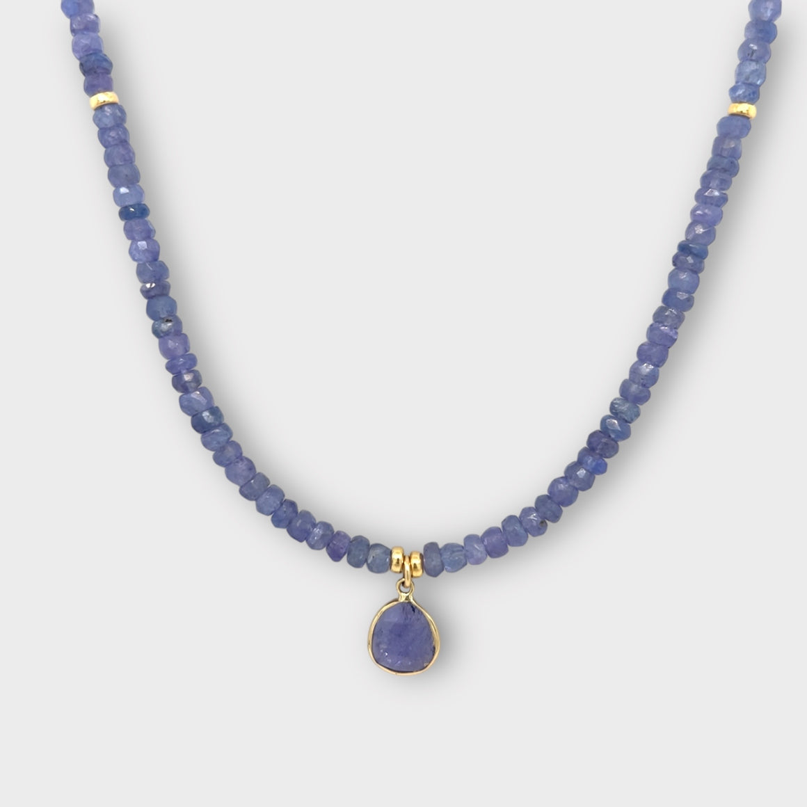 Faceted Tanzanite Necklace with 14Kt Bezel Set Tanzanite