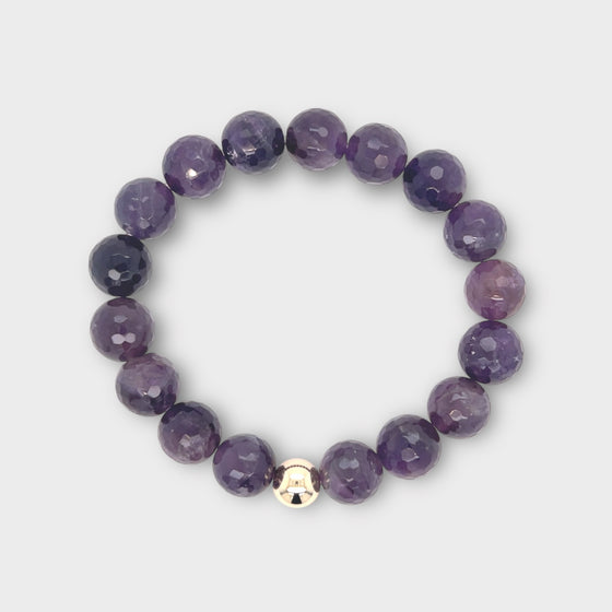 Amethyst Bracelet with Gold Ball