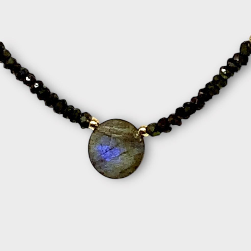 Faceted Tourmaline Necklace with Labradorite