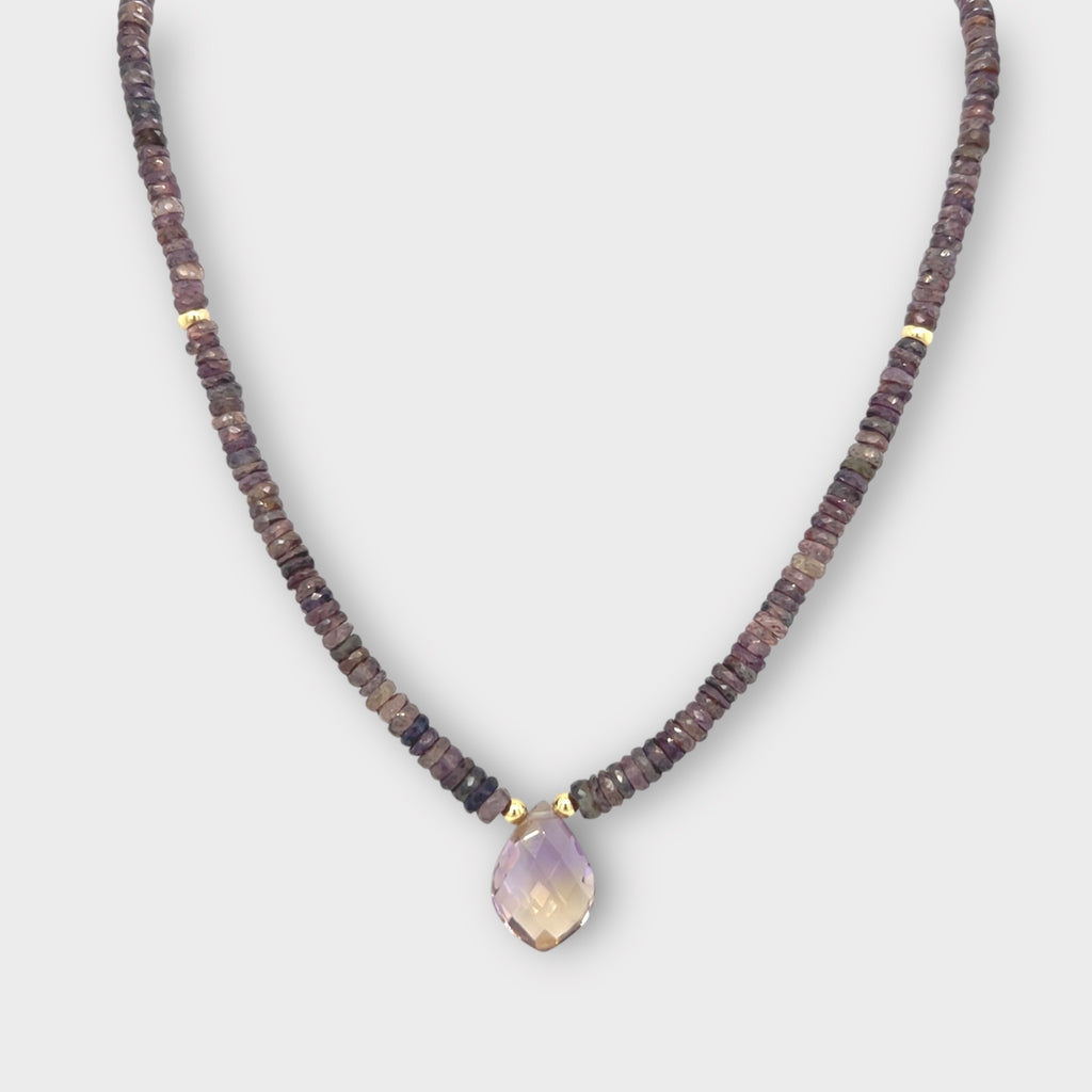 Sapphire Necklace with Ametrine