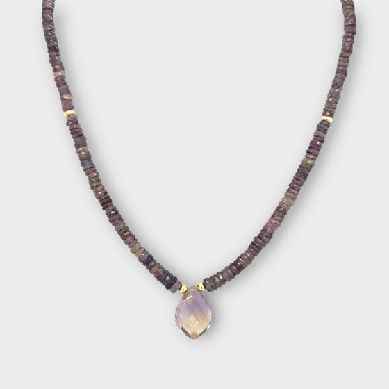 Sapphire Necklace with Ametrine