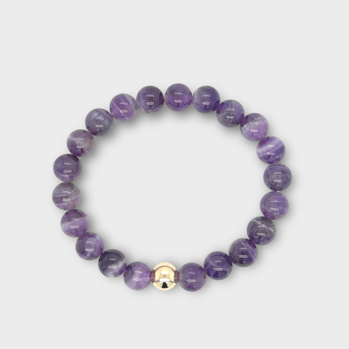 Amethyst Bracelet with Gold Ball